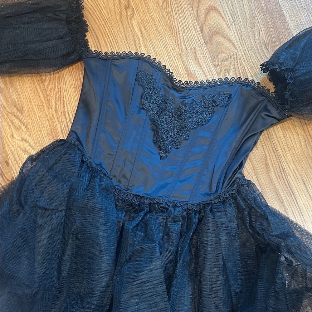 WIDOW x Dolls Kill Black ETERNAL SACRIFICE MINI DRESS detachable sleeves xl new - Picture 10 of 10